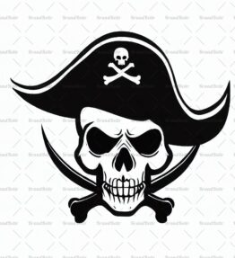 Piratenschädel und gekreuzte Knochen
